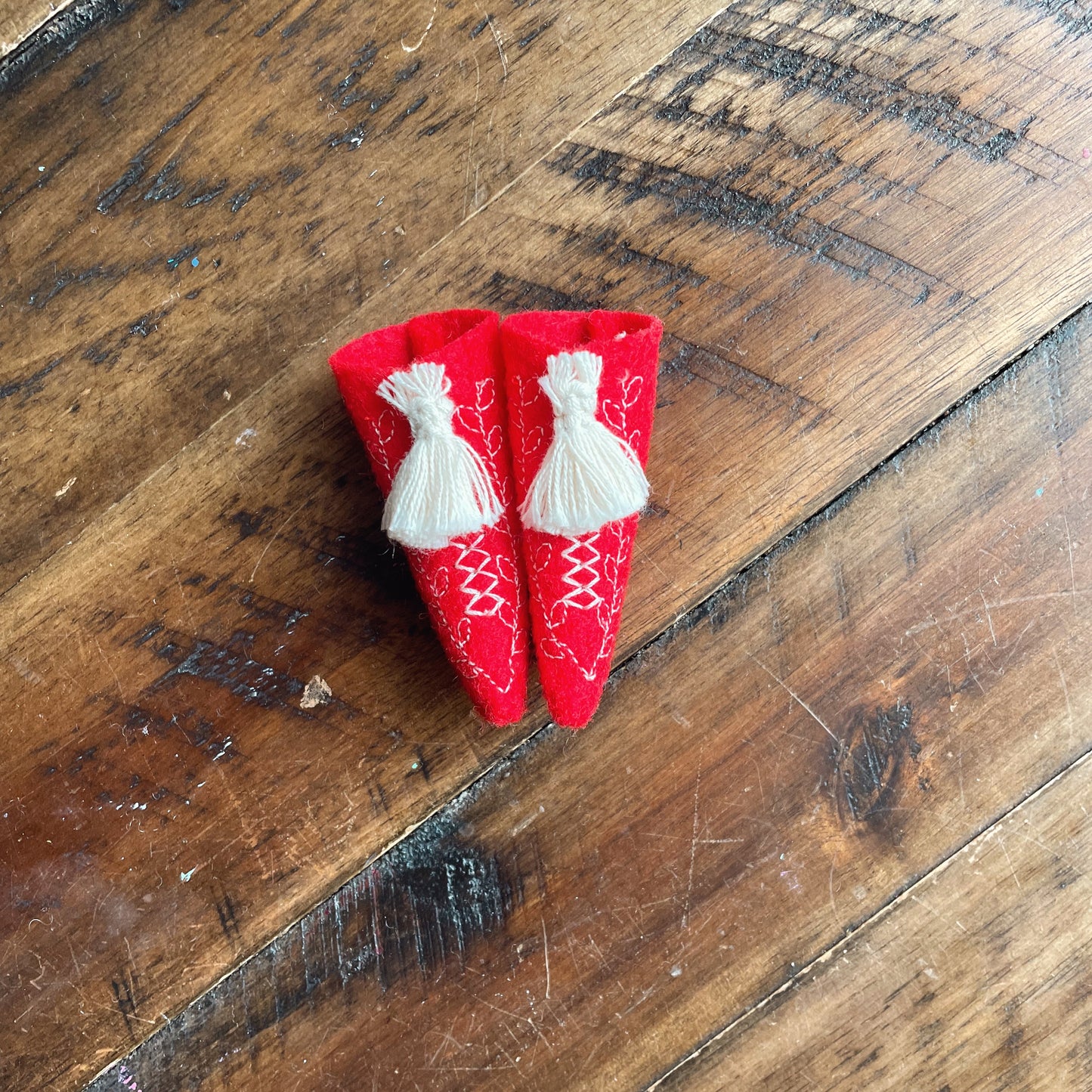 Red Tassel Booties