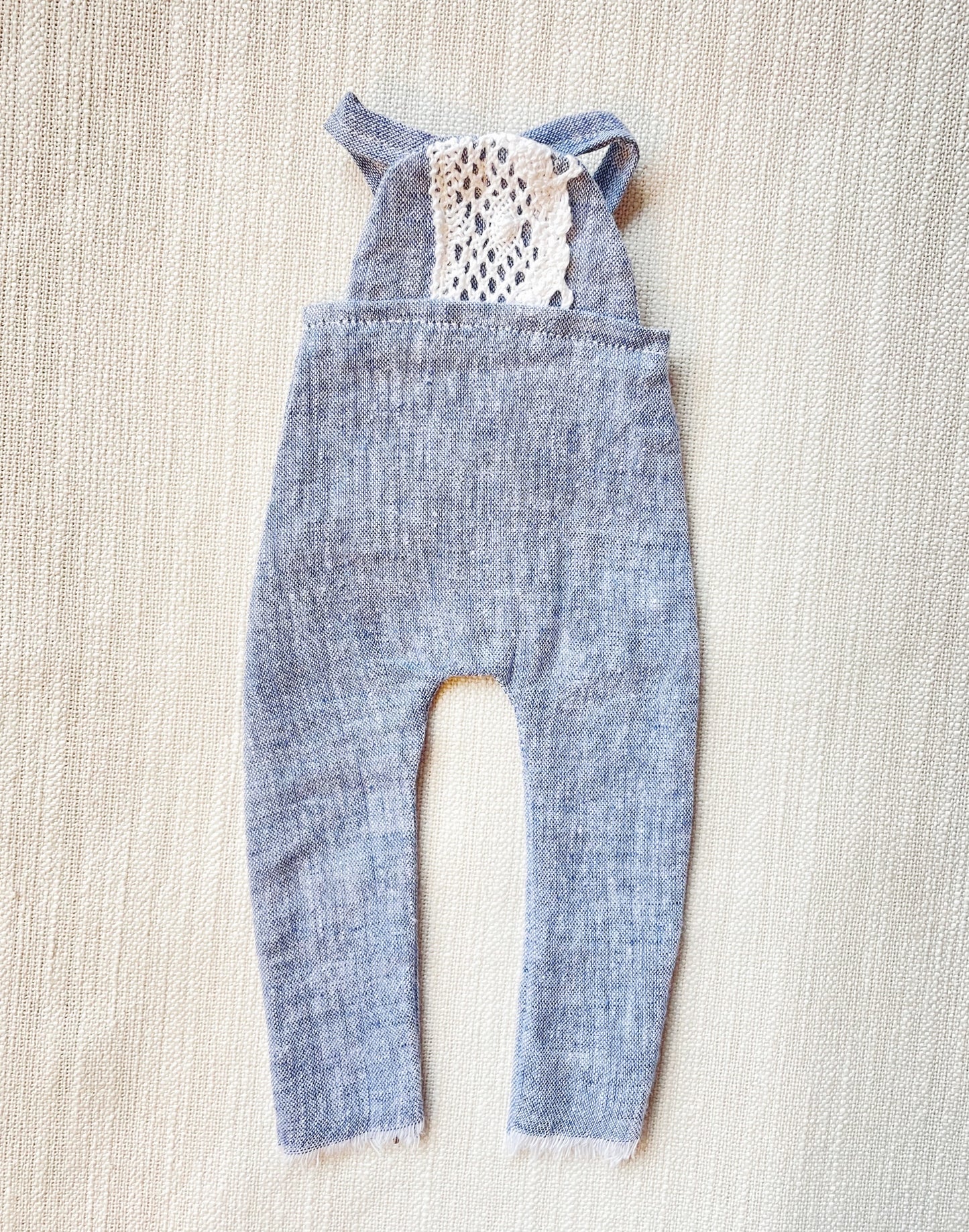 Chambray Lace Overalls