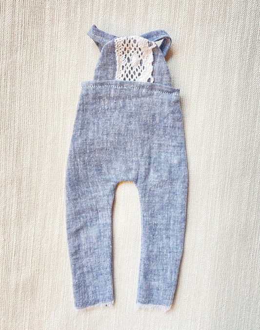 Chambray Lace Overalls