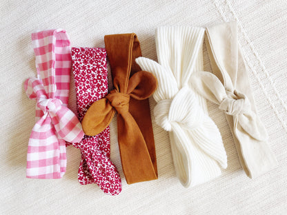 Pink Gingham Headband