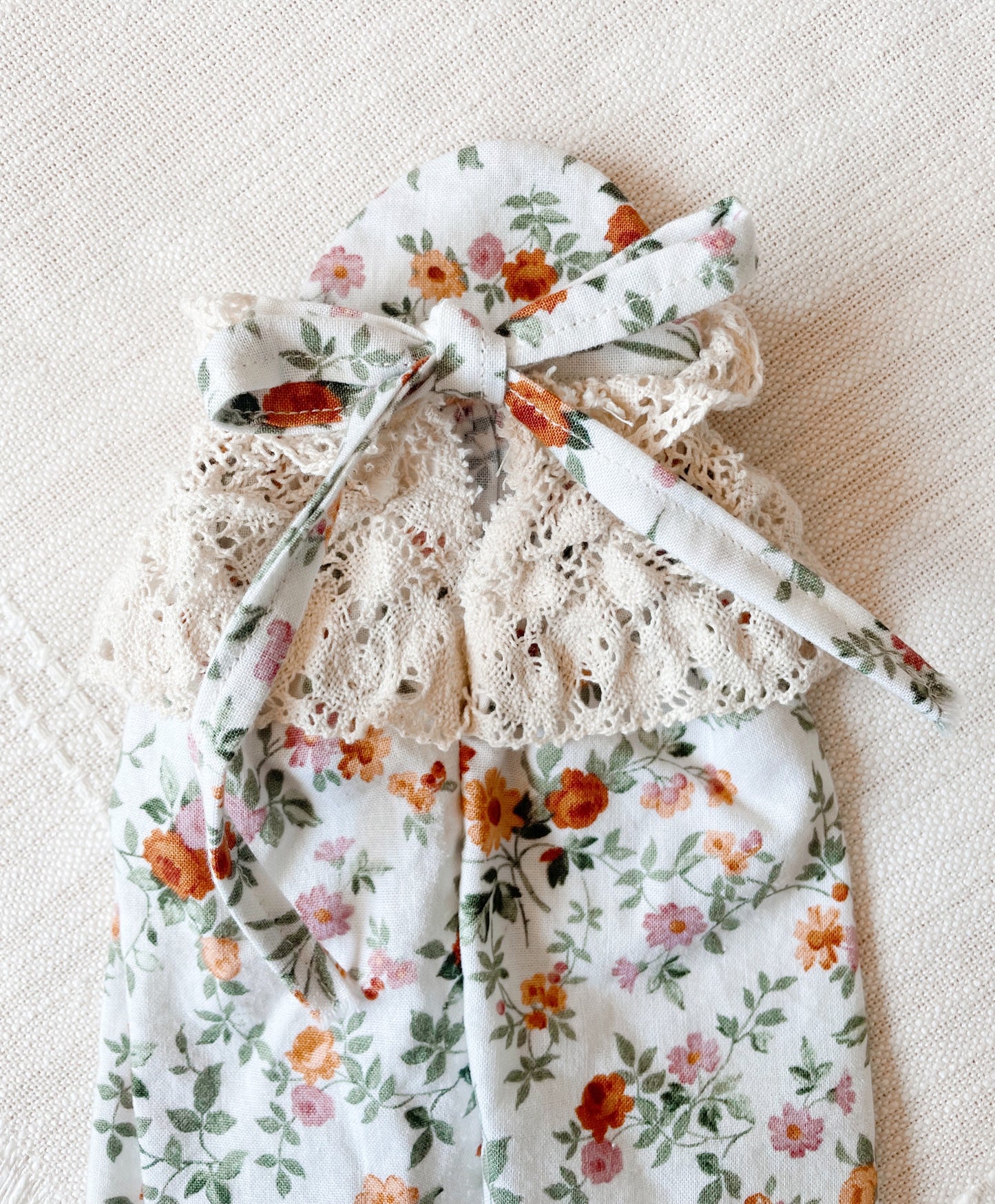 Tea Rose Pinafore Dress with Lace Apron