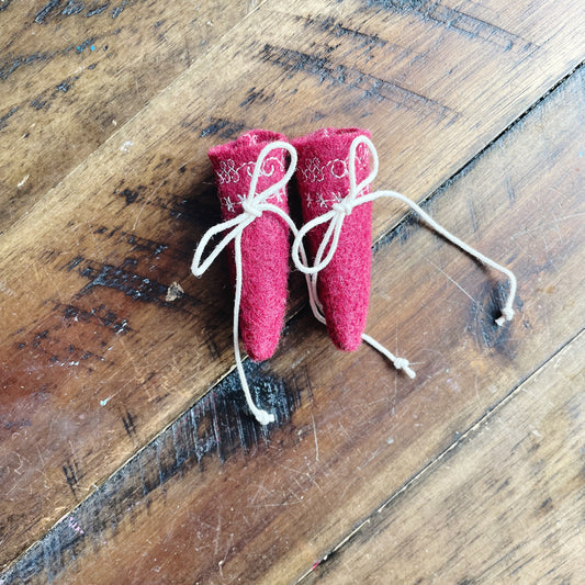 Berry Red Tie Boots