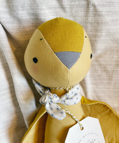 Canary Birdie with White Floral Scarf